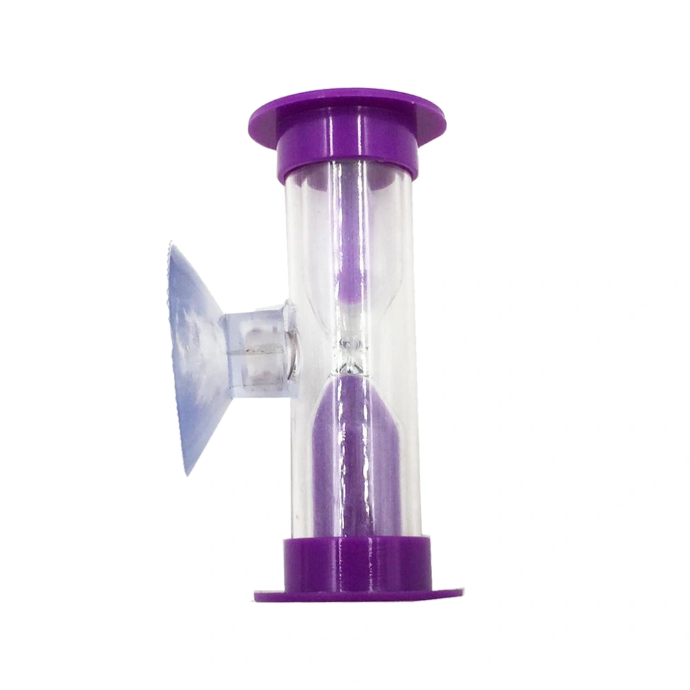 3 Minutes Hourglass with Suction Cup Removable Sandglass for Kids Games(Purple)