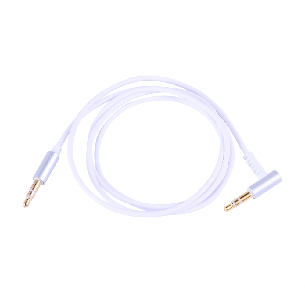 1M 3.5mm Male to Male AUX Stereo Audio Extension Cable with MIC for Cellphone Car (White)