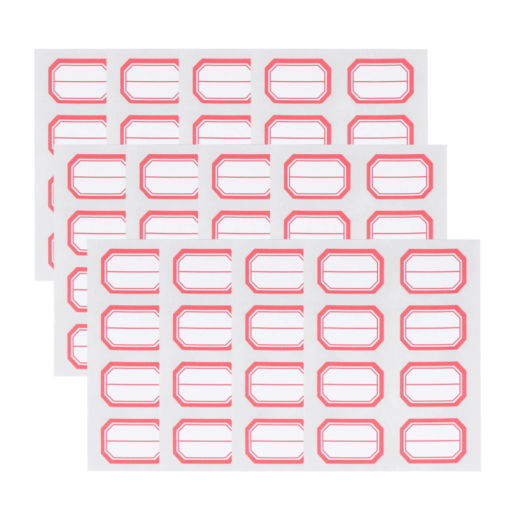 12 Sheets Self-adhesive Labels Simple Marker Stickers Handwritten Name Pastes Price Stickers for Home Office School