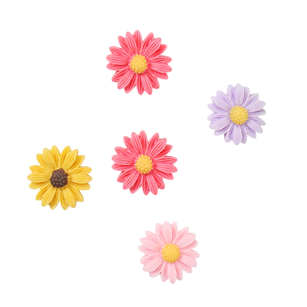 5 Pcs 2.2cm Fridge Stickers Cartoon Daisy Shaped Magnets Pottery Refrigerator Magnetic Sticker for Home Decor (Mixed Pattern)