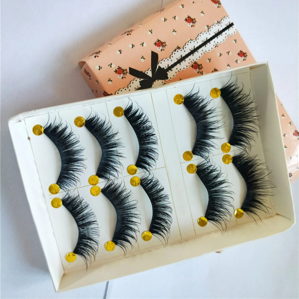 5 Pairs Thick False Eyelashes Long Cross Fake Eyelashes Fashion Makeup Tools Eye Lashes Extension