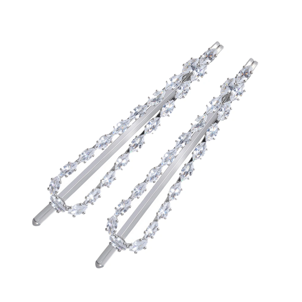 1 Pair Crystal Chic Hairpin All-match Girl Hairpin Delicate Head Accessory