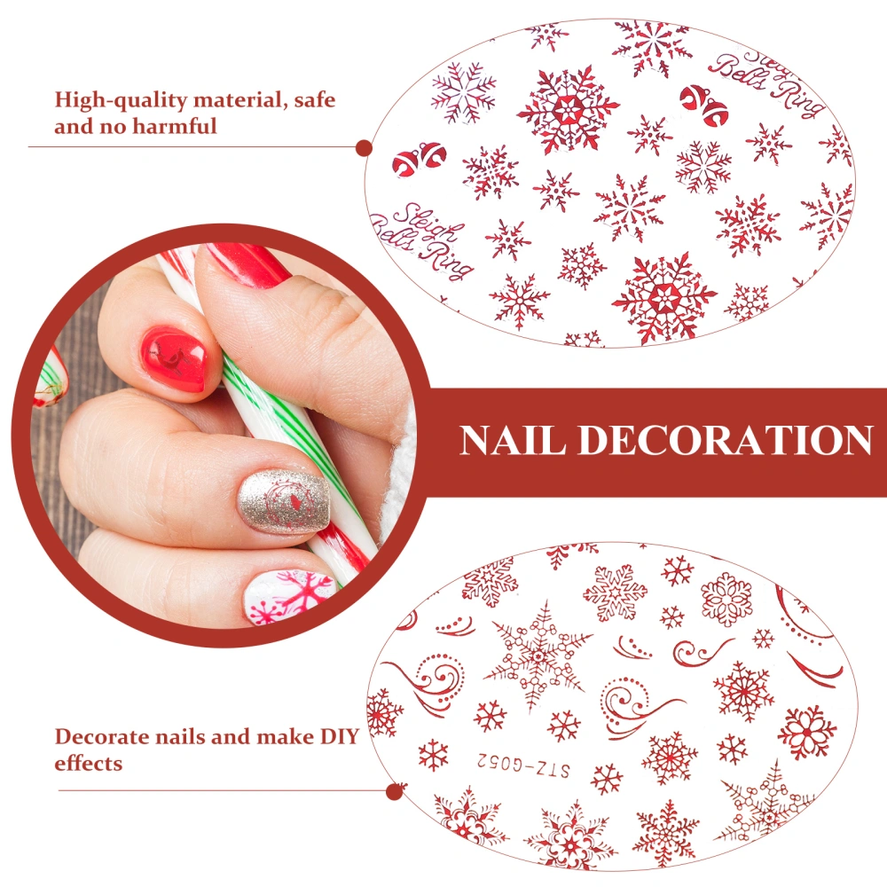 8 Sheets Nail Tattoos Sticker Christmas Self Adhesive Printed Manicure Sticker