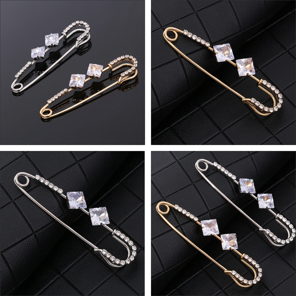 2Pcs Safety Pin Beautiful Scarves Buckles Chic Shawl Clip Clothing Accessories