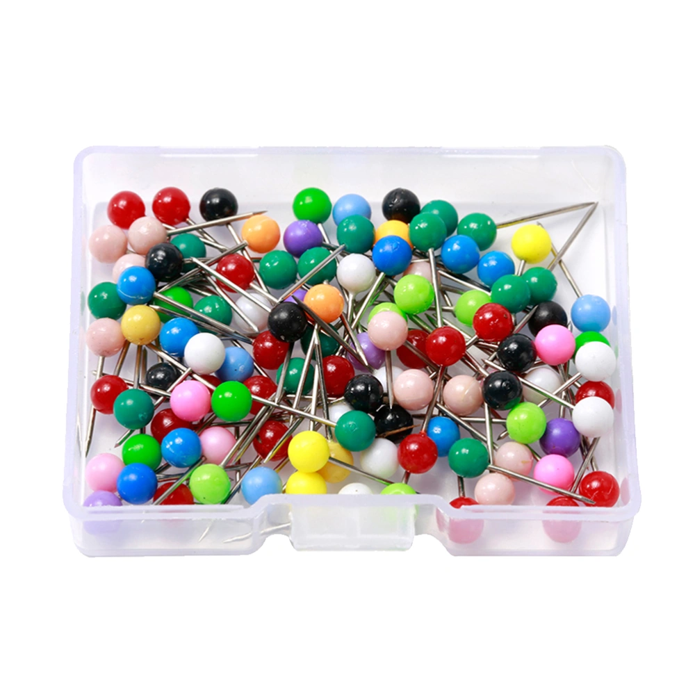 100pcs/Box 4MM DIY Sewing Set Colorful Plastic Pearl Ball Head Straight Clothing Accessories Needle for Craft Decoration Dressmaker Quilting