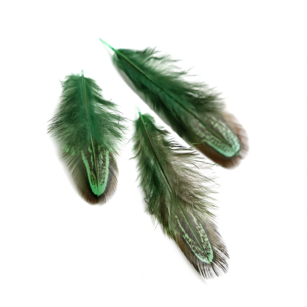 100pcs DIY Handmade Feather Dream Catcher Earring Crafts Accessories for Friends (Green)