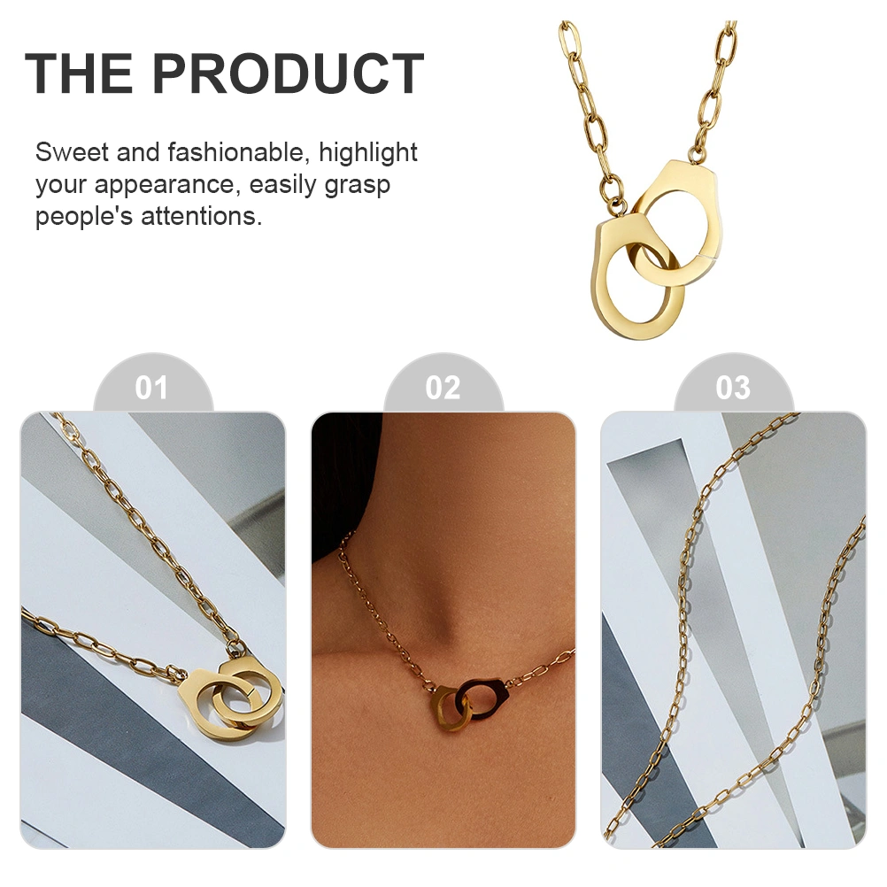 Interlocking Necklace Handcuff Choker Neck Link Chain Valentine's Day Necklace