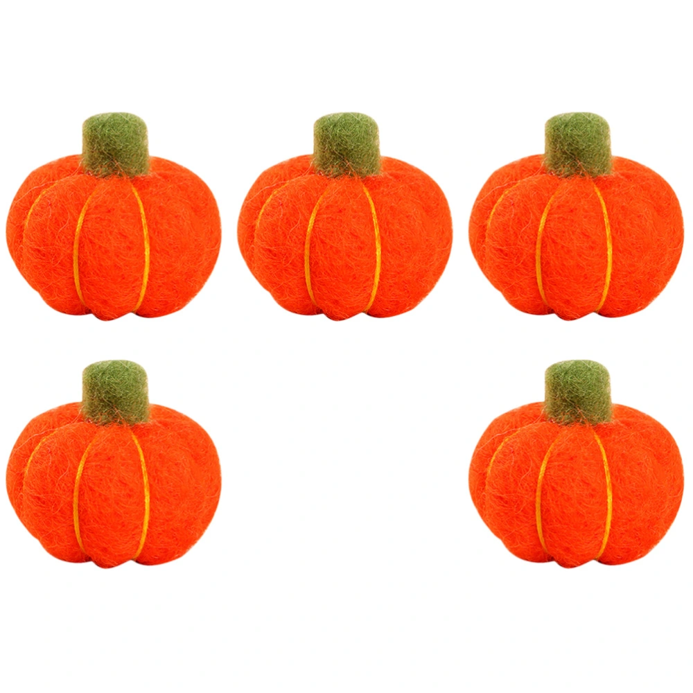 5pcs Handmade Pumpkin Ornaments DIY Garland Pumpkin Wreath DIY Supplies