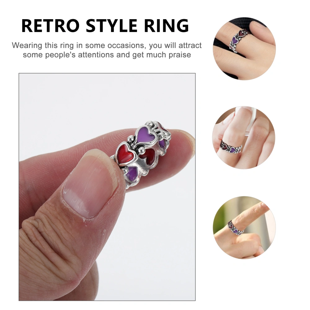 1pc Fashion Finger Ring Retro Style Ring Peach Heart Ring Finger Decoration