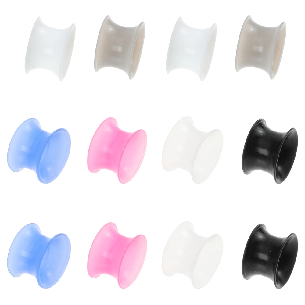 6 Pairs Ear Gauges Tunnels Plugs Silicone Stretchers Expander Ear Piercing Tools