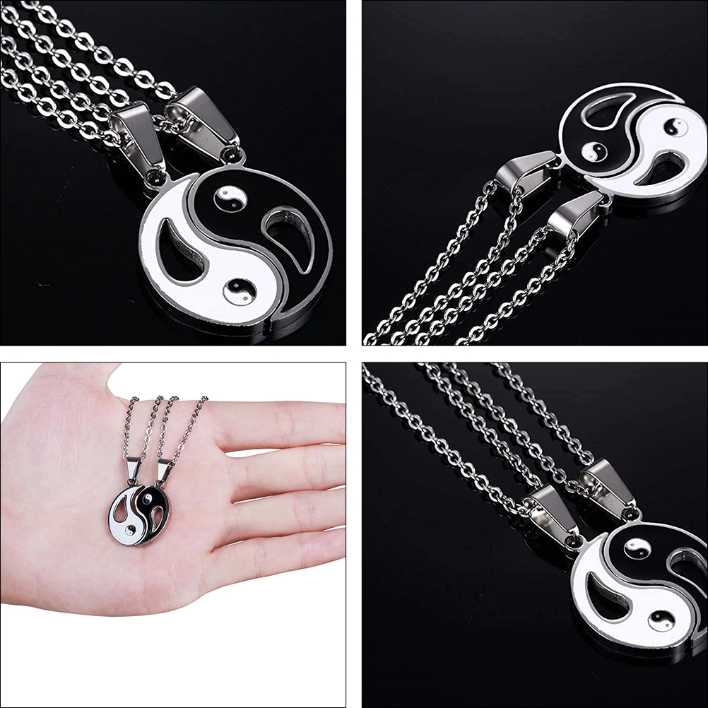 1 Pair Yin Yang Pendant Matching Necklace Puzzle Necklaces Jewelry Gift