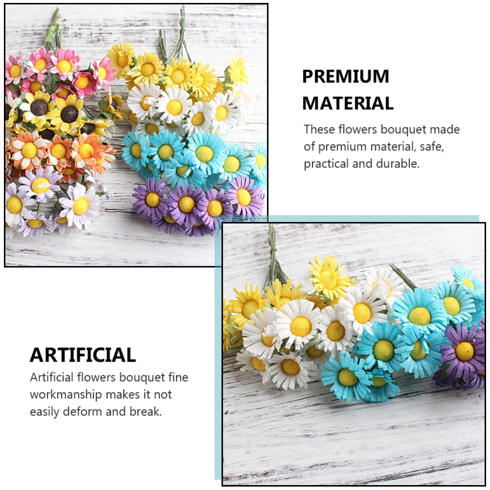 20Pcs Faux Daisy Flowers Decorations Artificial Mini Daisies Bundle for Home