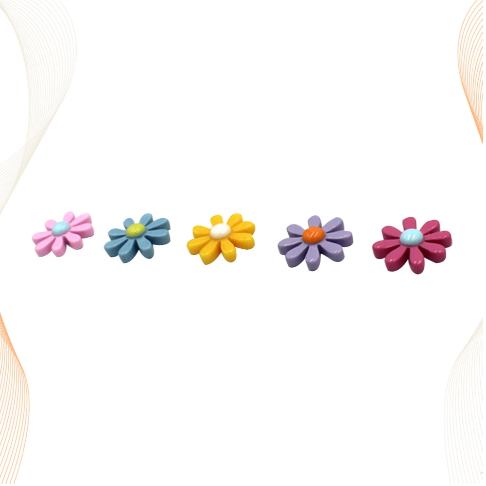 5 Pcs Small Daisy Refrigerator Stickers Resin Magnet Stickers Eight Petals Flower Decals Message Stickers Refrigerator Stickers (Random Color, L)