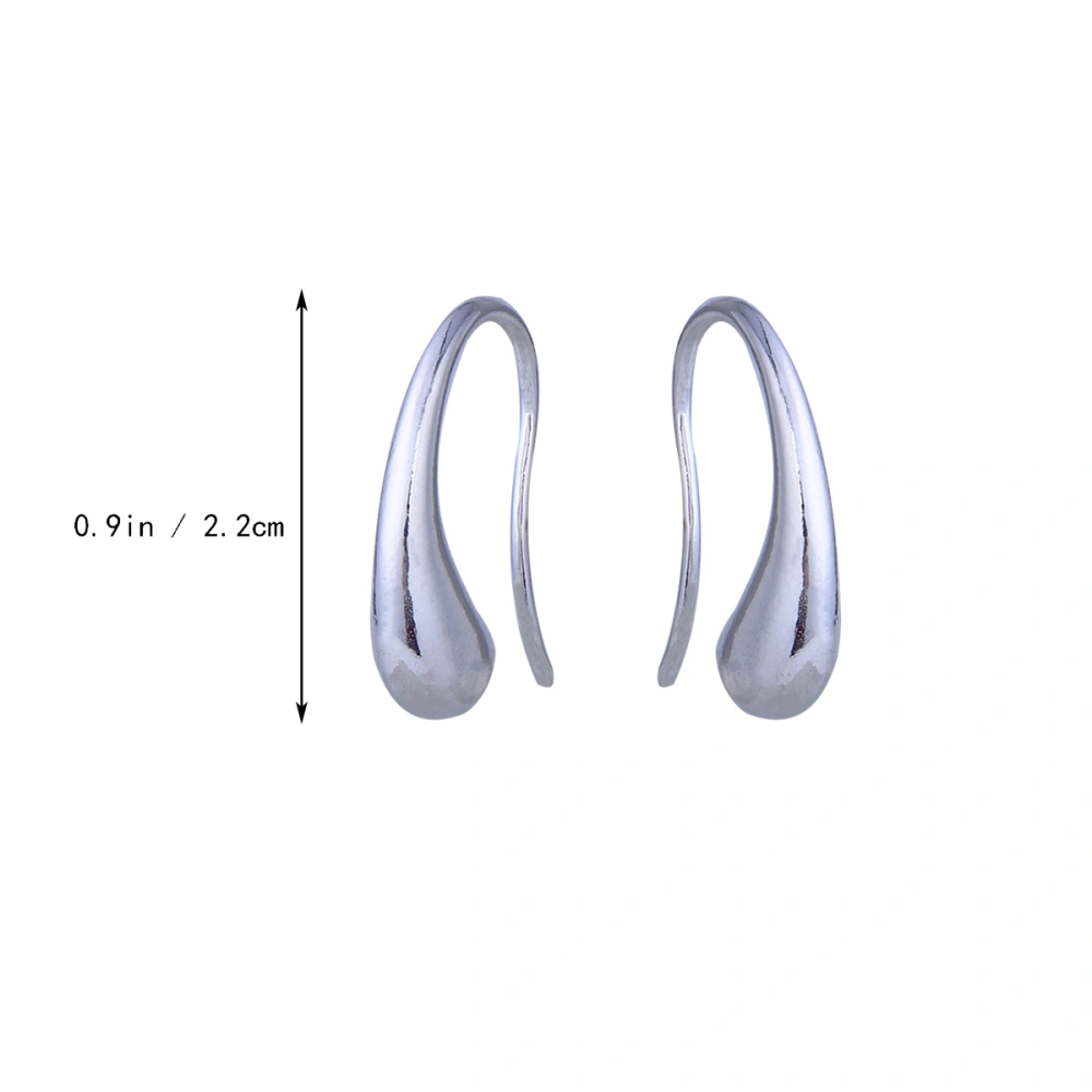 A Pair of Fashion Silver Hook Water Drop Earrings Jewelry Thread Earrings for Women Girls Ladies Anniversary Gifts (Silver)