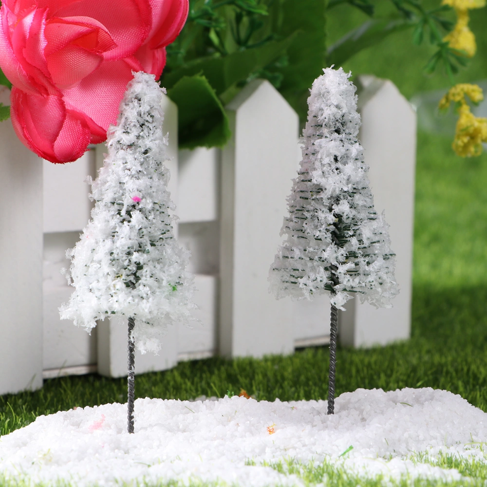 10PCS Simulation Tree Micro Landscape Simulation Succulent Plants Accessories Garden Decorations (White Christmas Tree)