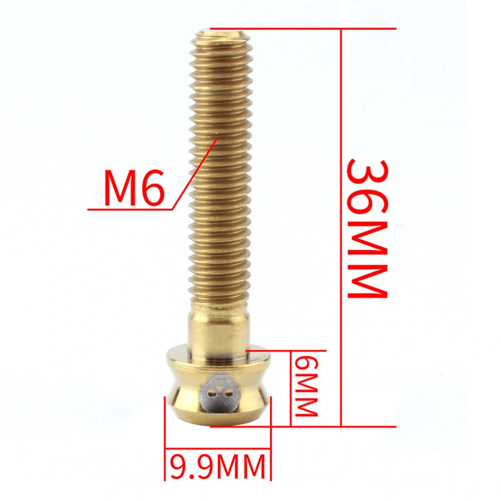 M6x30mm General Titanium Alloy Headset Screw for Mountain Road Bike Fixed Gear (Golden)