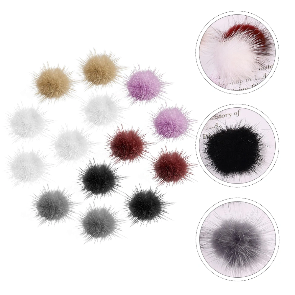 14Pcs Nail Art Hairball Adornment Nail Decorative Ornament Plush Nail Adornment