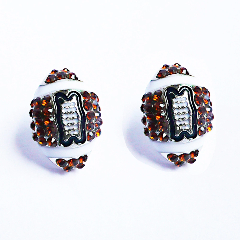 Football Earrings Elegant Crystal Stud Earring Jewelry for Women Girls