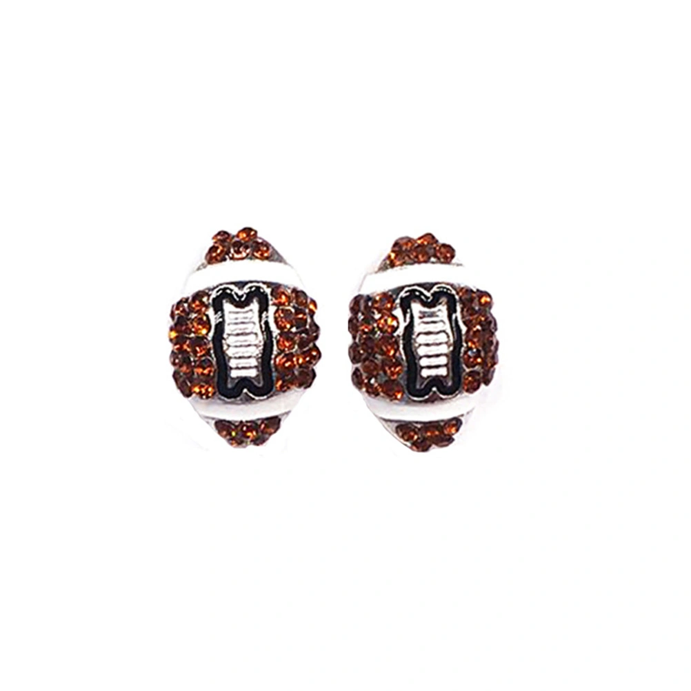 Football Earrings Elegant Crystal Stud Earring Jewelry for Women Girls