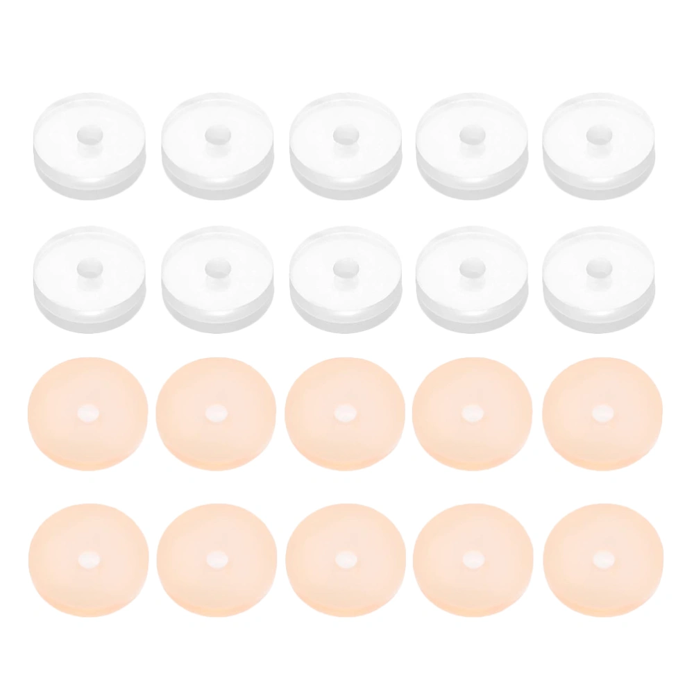 20pcs No Pull Piercing Disc for Piercing Bump Silicone Earring Backs Stopper