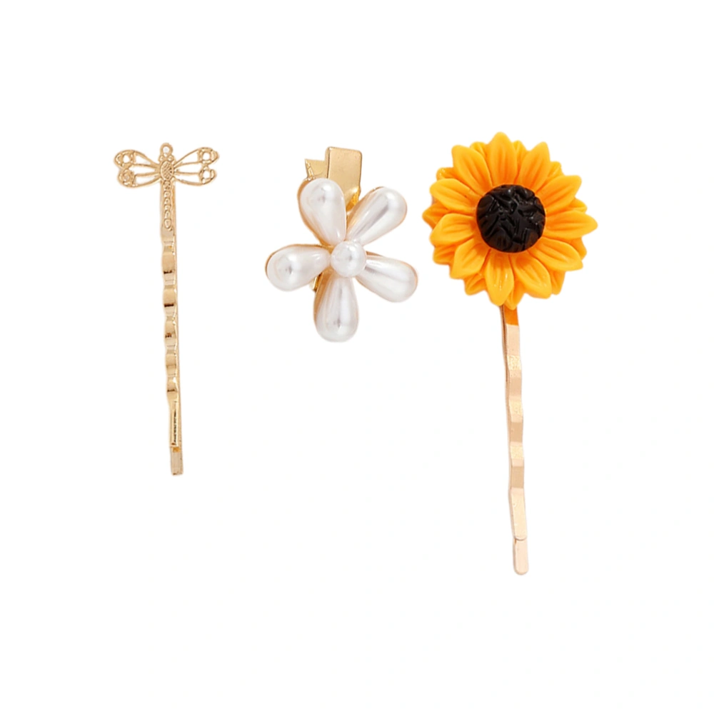 Summer Dragonfly Sunflower Hairpins Set Creative Bobby for Girls Ladies Women