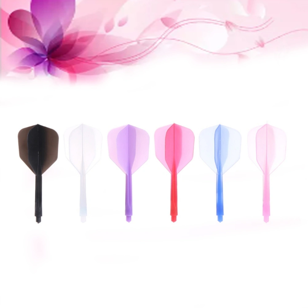 6 Pcs Transparent Fine Thread Dart Flights Darts Accessory Outdoor and Indoor Sports Dart Tail Wings (Red, Black, Blue, Purple, Pink, White, 1pcs Each)