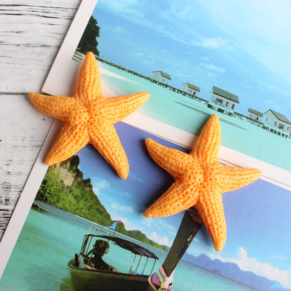 Refrigerator Magnet Animal Sea Star Fridge Sticker Wall Decals for Home (Orange)