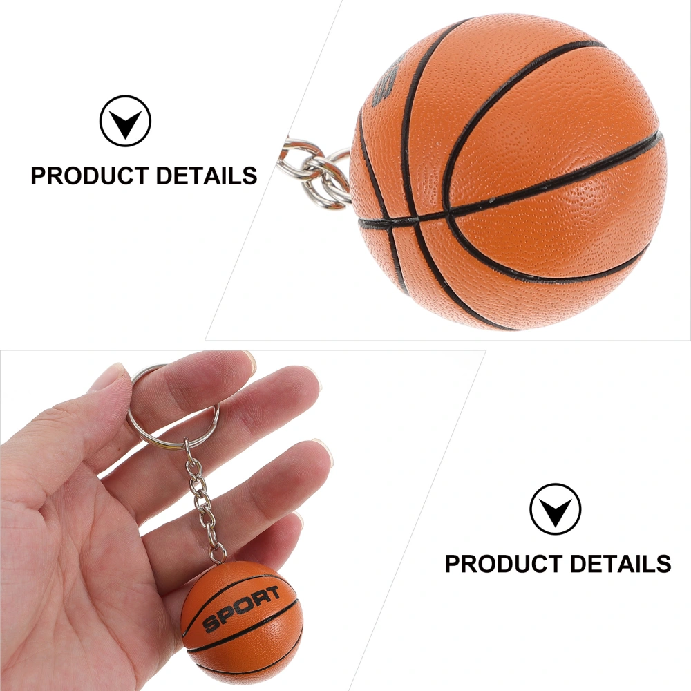 Basketball Keychain Creative Key Rings Bag Hanging Ornament Ball Game Fan Souvenir (Basketball, Smooth Surface)