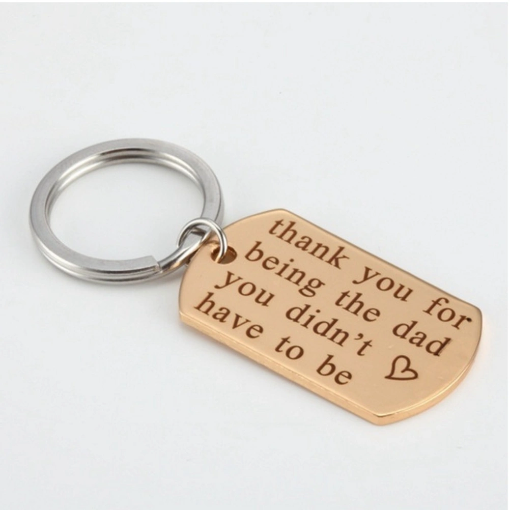 Father's Day Gift Daddy Father Keychain Jewelry Key Ring Mini Pendants Keyring for Dad Daddy Father from Daughter or Son (Golden)