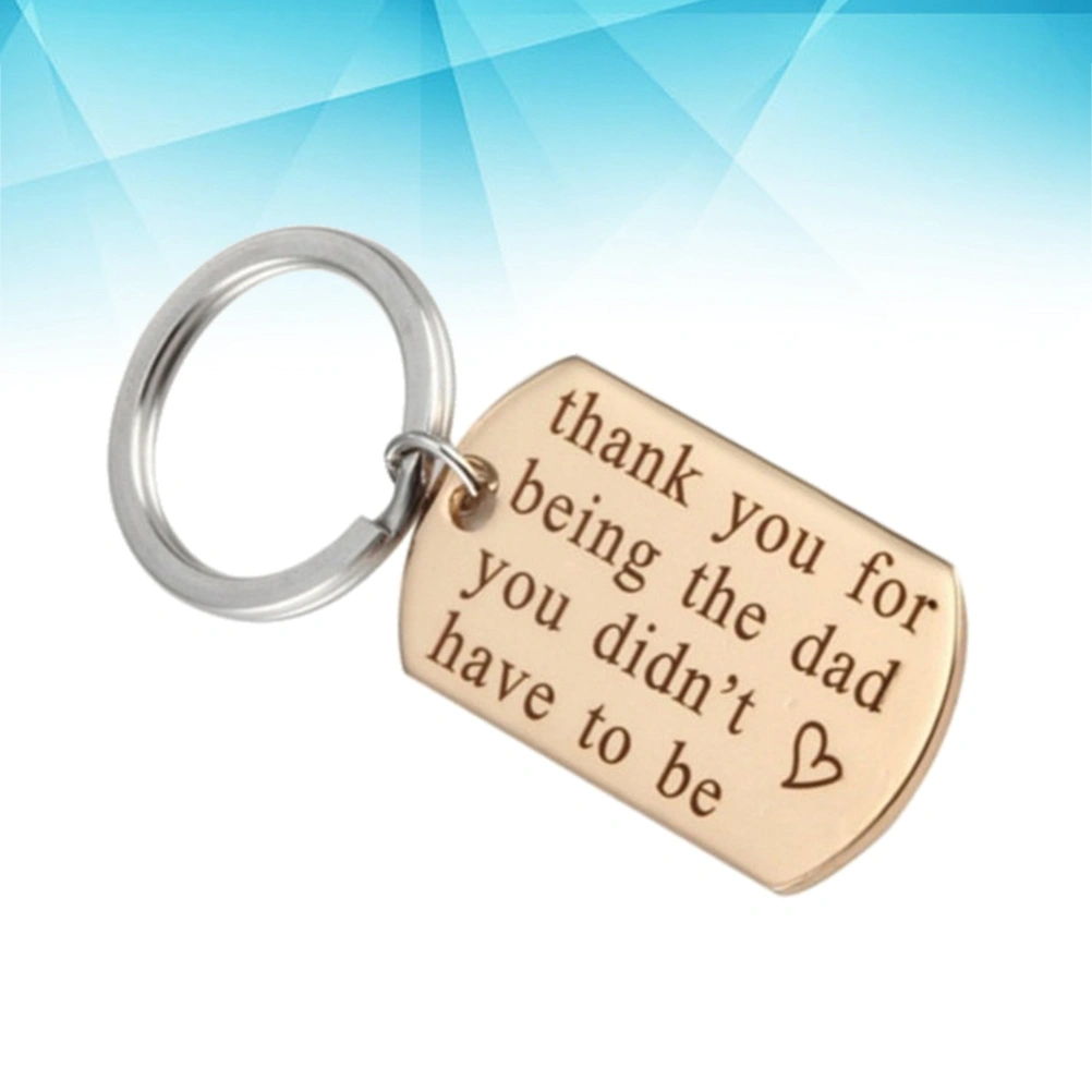 Father's Day Gift Daddy Father Keychain Jewelry Key Ring Mini Pendants Keyring for Dad Daddy Father from Daughter or Son (Golden)