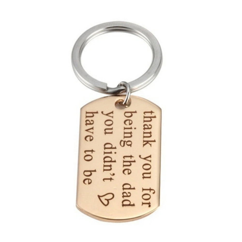 Father's Day Gift Daddy Father Keychain Jewelry Key Ring Mini Pendants Keyring for Dad Daddy Father from Daughter or Son (Golden)