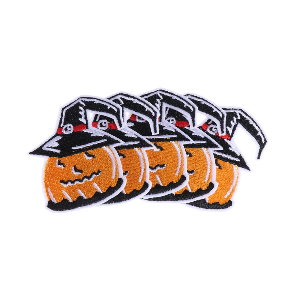 5pcs Halloween Iron on Patch Cartoon Pumpkin Embroidered Applique Patches Sew on Badges Clothes DIY Accessory