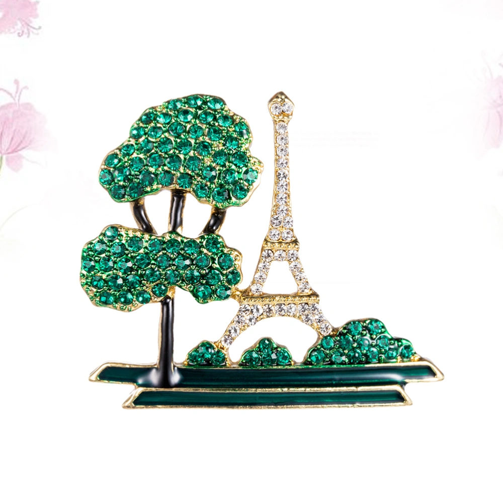 Luxury Corsage Jewelry Lapel Pin Eiffel Tower Pattern Metal Brooch Clothes Pin Badge