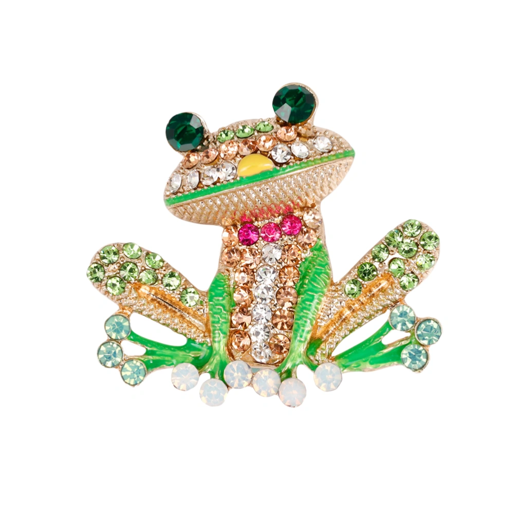 Green Rhinestone Brooches Zinc Alloy Animal Pin Garment Accessories