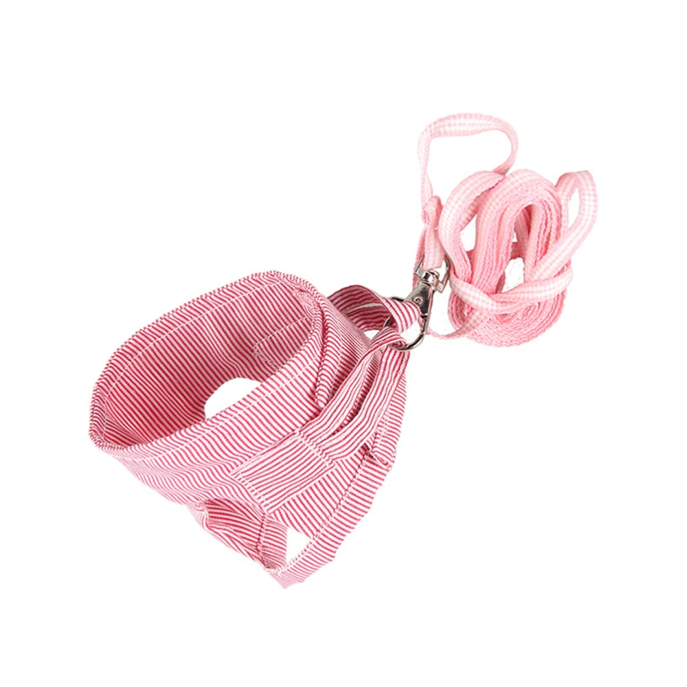 Small Pet Chest Strap Leash Clothing Pet Pulling Rope Harness for Hedgehog Guinea Pig (Red Size L)