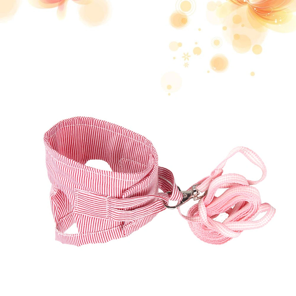 Small Pet Chest Strap Leash Clothing Pet Pulling Rope Harness for Hedgehog Guinea Pig (Red Size L)