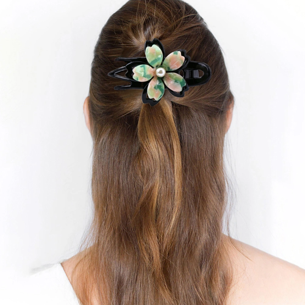 Ponytail Hair Clip Acrylic Flower Duckbill Clip Headdress for Women and Girls