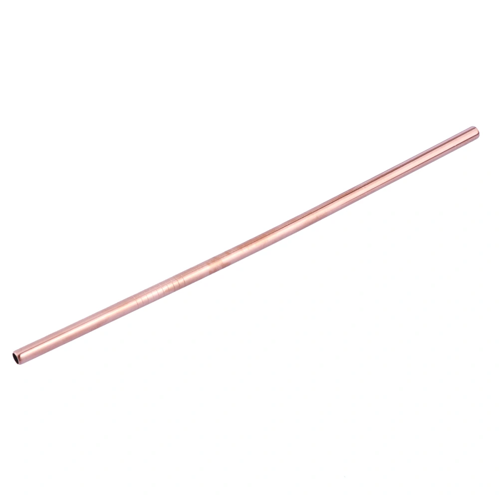 1 Pc 215x6mm Stainless Steel Drinking Straw Reusable Straight Straw for Tumblers(Rose Gold)