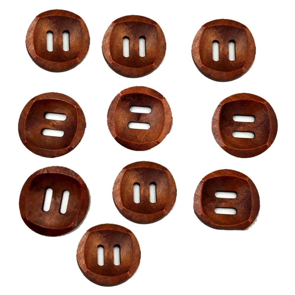 10pcs 30mm Two Holes Round Decorative Buttons for Sewing Scrapbooking DIY Crafts (Coffee Color)