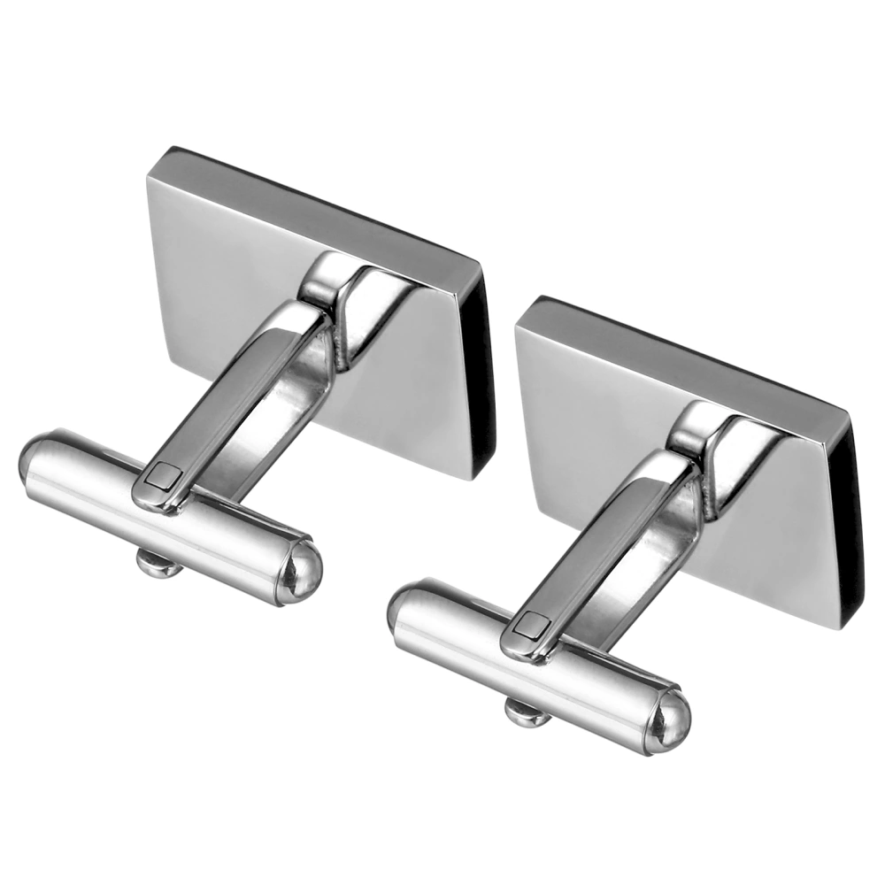 Pair of Men's Cufflinks Sleeves Buttons (Silver)