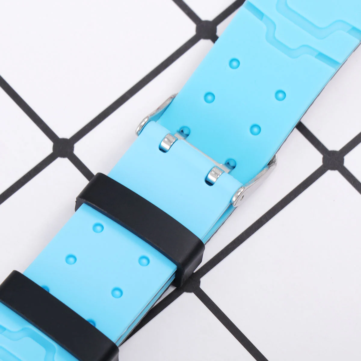 Fourth Generation Children Phone Watch Band Watch Strap for Children Wearing (Black and Blue)