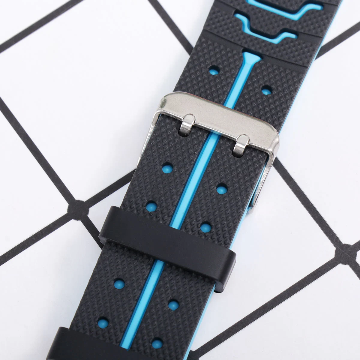 Fourth Generation Children Phone Watch Band Watch Strap for Children Wearing (Black and Blue)