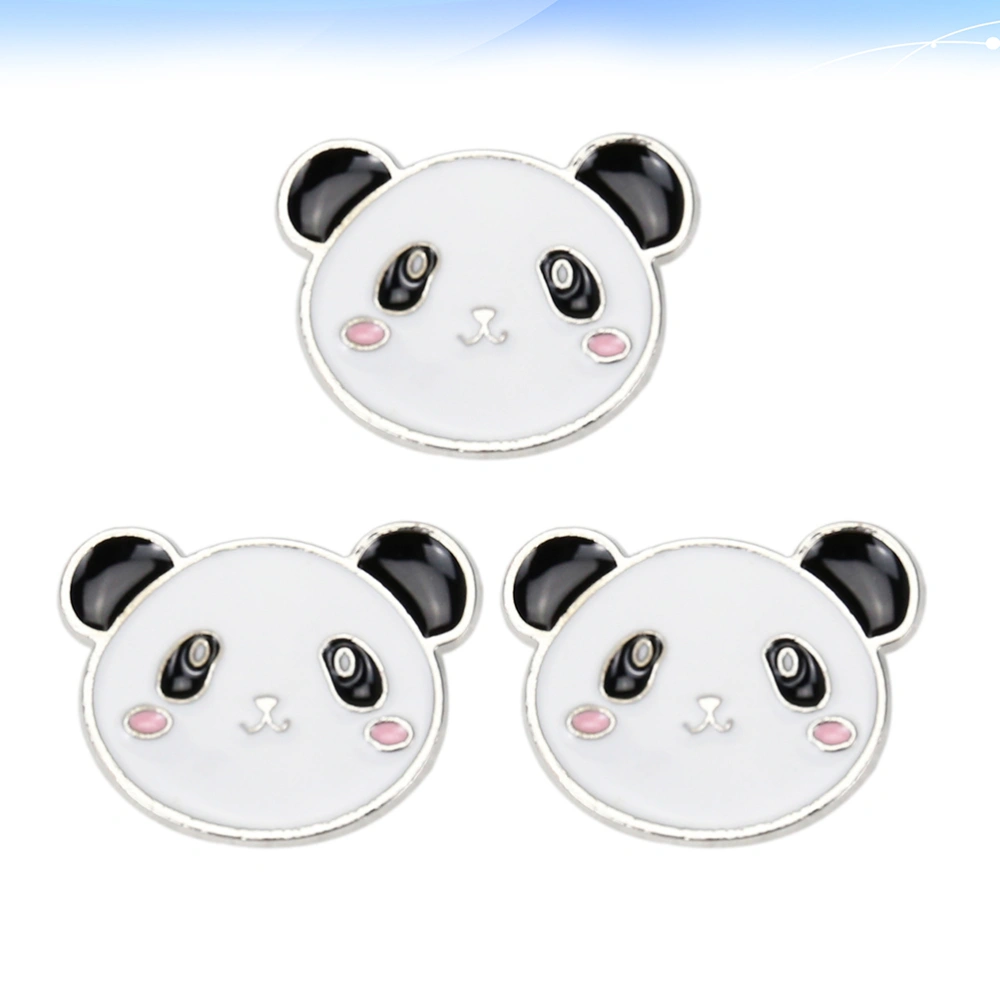 3pcs Unique Panda Shape Breastpin Brooches Creative Brooch Pin Costume Props Decoration Small Gift for Students