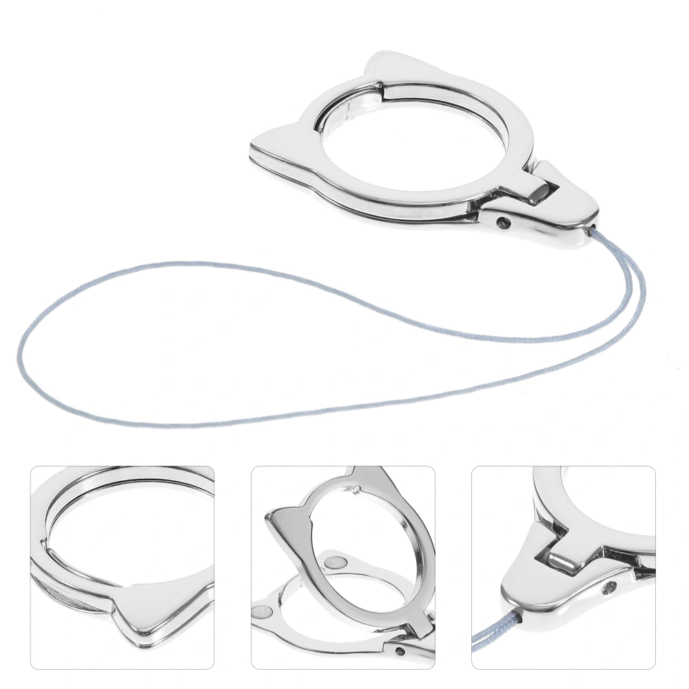 1pc Phone Hanging Rope Novel Phone Hanging Lanyard with Finger Buckle (Silver)