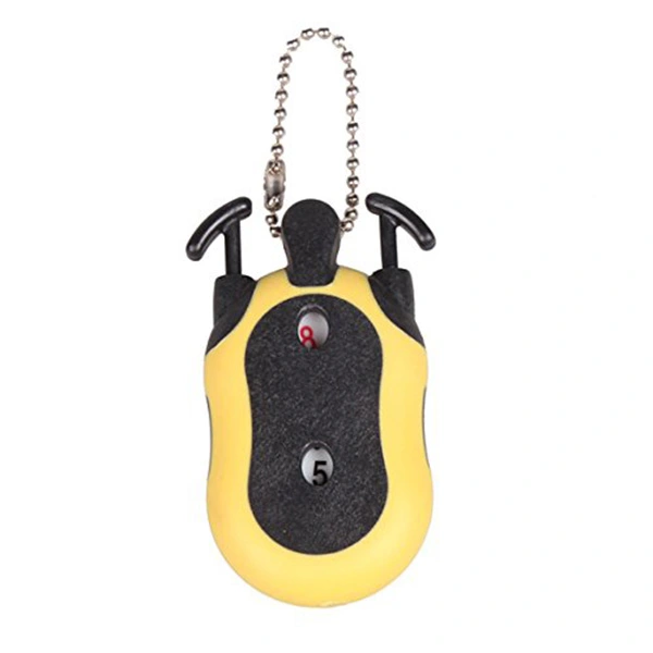 Handy Mini Stroke Shot Putt Score Counter Tally Keeper with Key Chain (Yellow+Black)