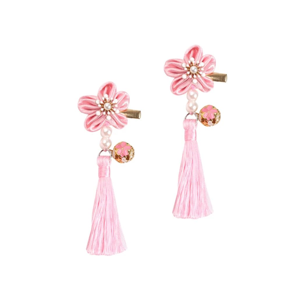 1 Pair Chinese Style Hairpins Tassel Hair Clips New Year Bobby Pin Hair Accessories for Kids Children (3)