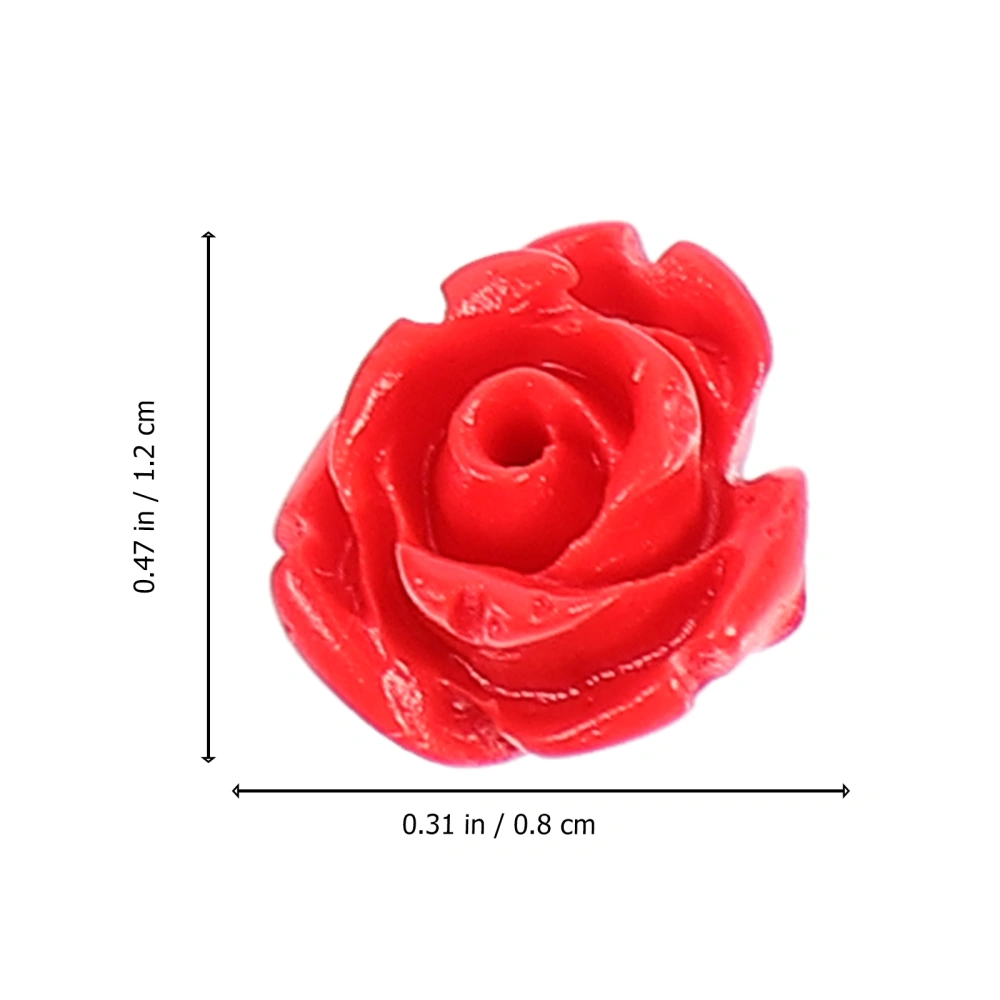 50pcs Delicate Red Rose Loose Beads Bracelet Necklace Spacer Beads Accessories