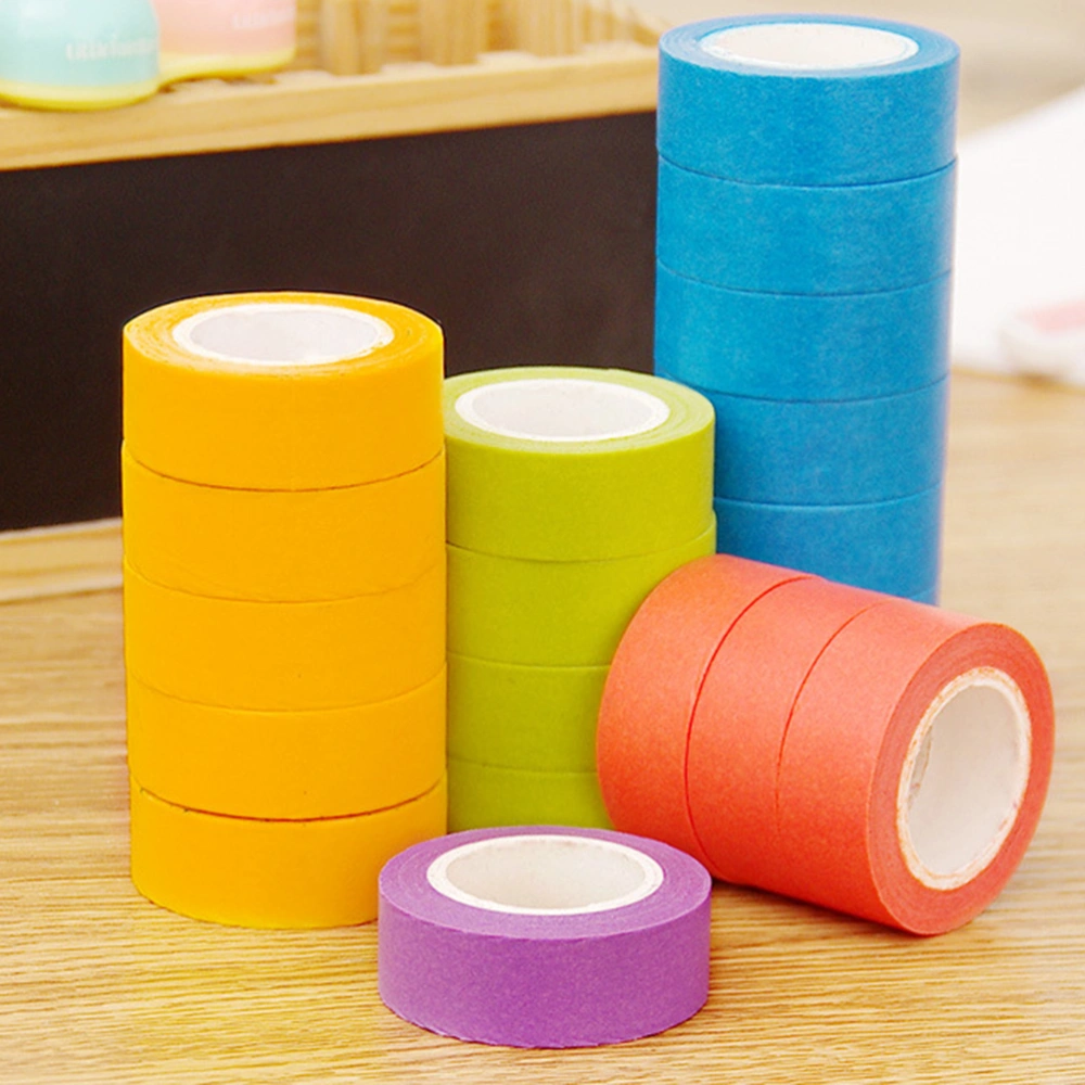 Candy Color Packaging Tape DIY Decorative Sticky Paper Tape Masking Tape for Scrapbook DIY Diary Gift Wrapping(Purple)