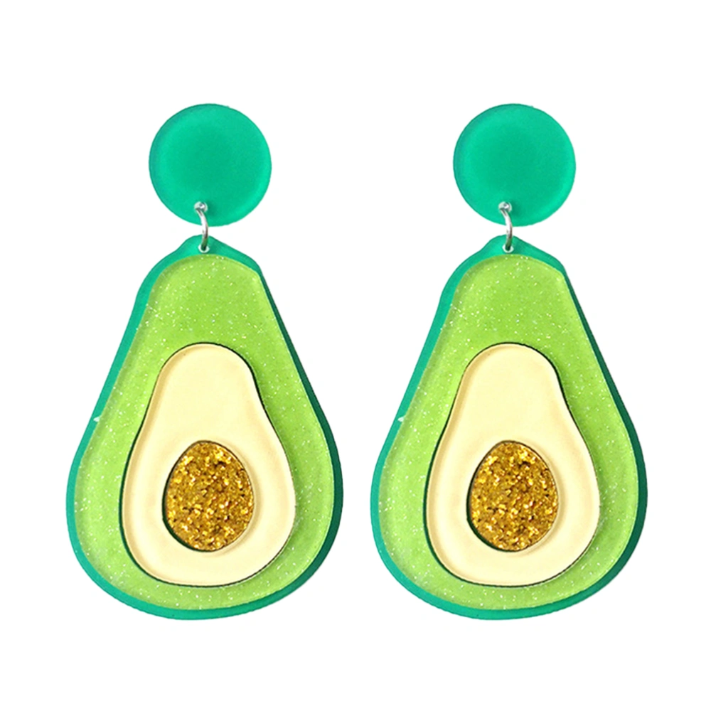 1 Pair Avocado Earrings Ear Jewelry Fruit Funny Ear Pendant for Women Girls