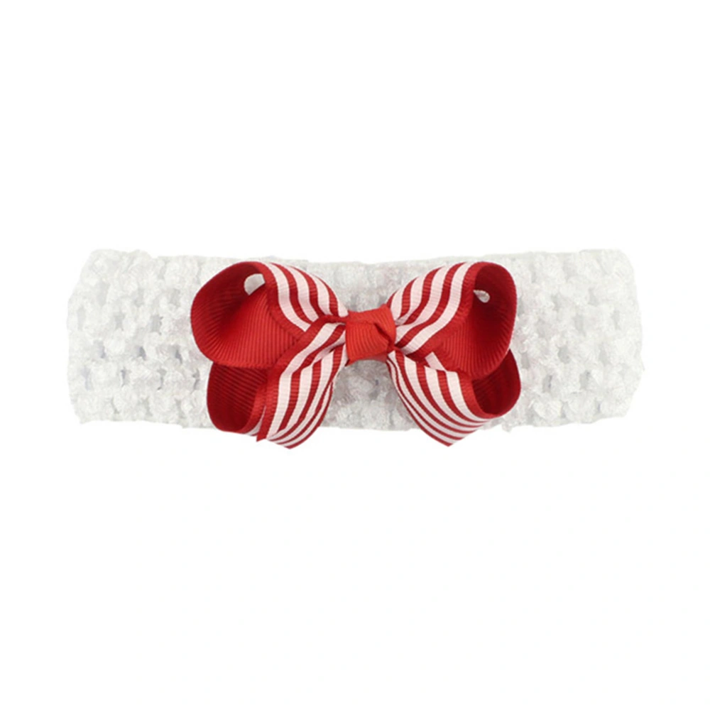 Lovely Bowknot Hairband Beautiful Decor Hairband Headdress Hair Accessories for Baby Kid Girl 01 White Hair Band